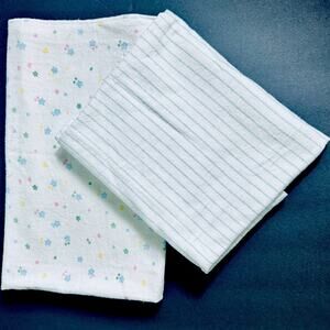 Vintage Carter’s Baby Receiving Blankets Lot of 2 Stars & Stripes 100% Cotton